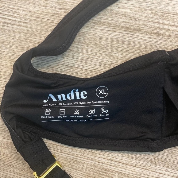 NWT Andie Swim The Wyndwood Top Size XL Black One Shoulder - Picture 6 of 7